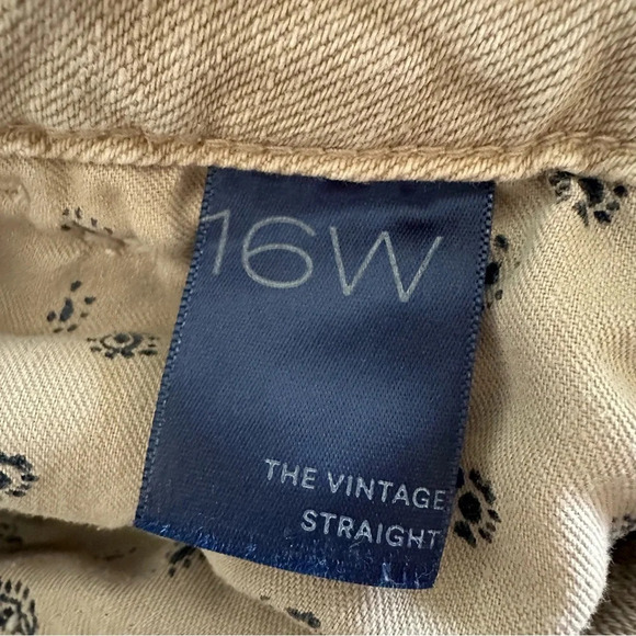 Anthropologie Pilco Plus 16W The Vintage Straight Jeans Beige Straight Leg Tan - Picture 9 of 10